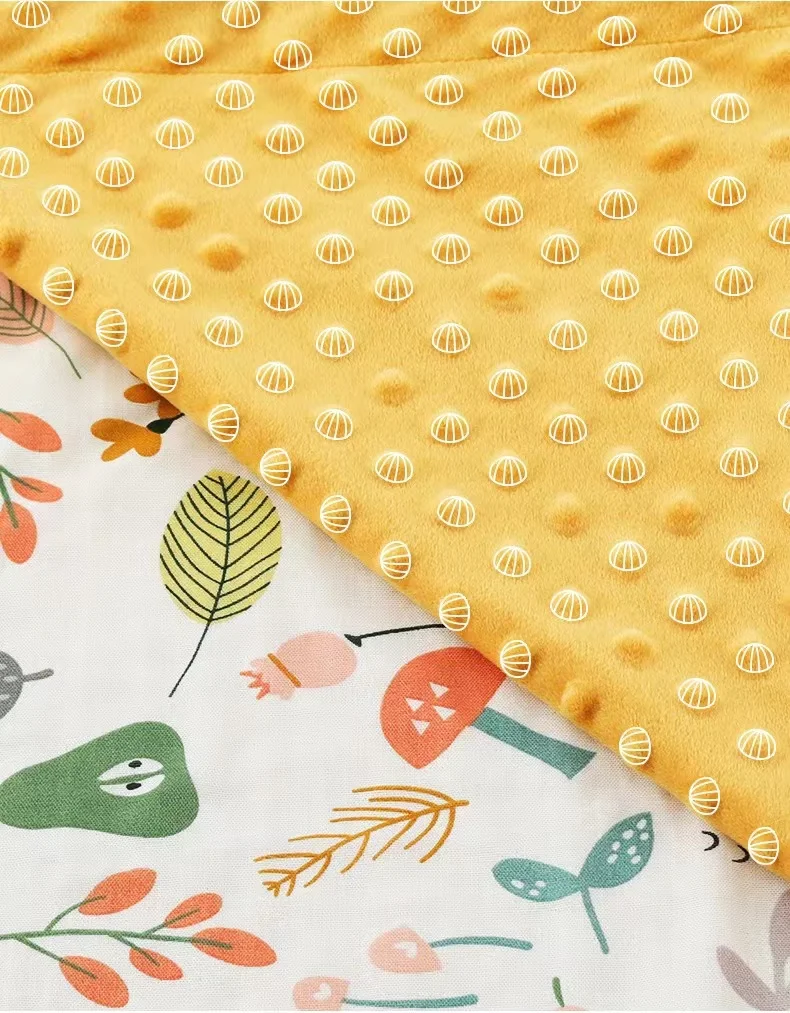 Kids Newborn Gifts Soft Plush Blankets With Dotted Backing Fleece