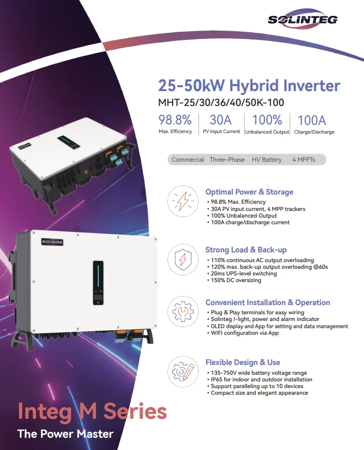 Solinteg Mht-25/30/36/40/50k-100 25-50kw Hybrid Inverter Three-phase ...