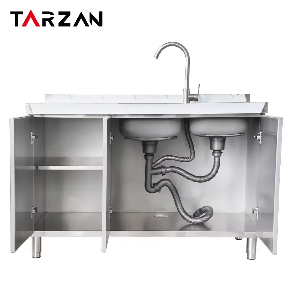 Commercial kitchen cabinet stainless steel storage cabinet stainless steel sinks kitchen factory