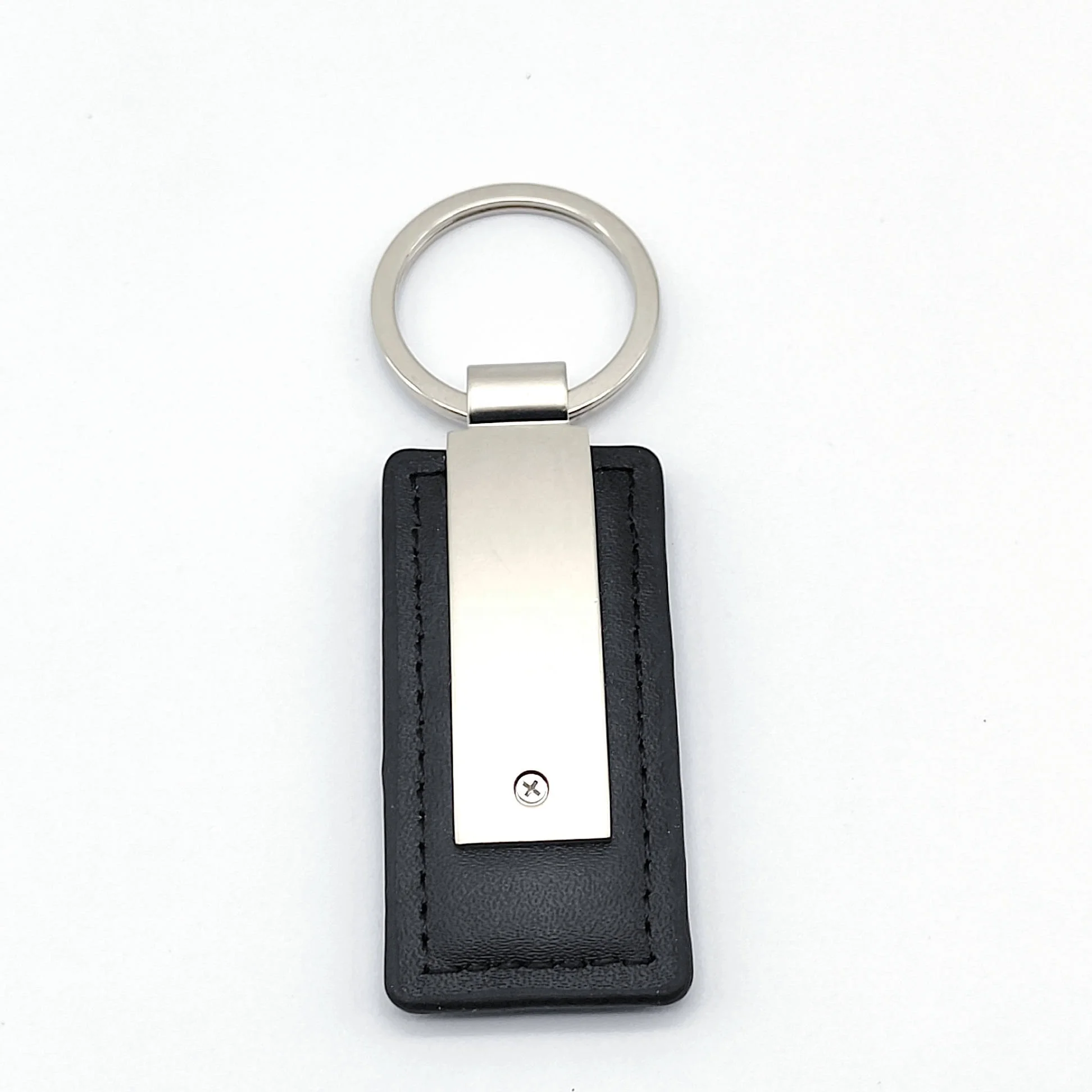Custom Logo Metal Car Key Tag Leather Chain Key Ring Keyring Laser LOGO Pu Leather Keychains Llavero Personalizado
