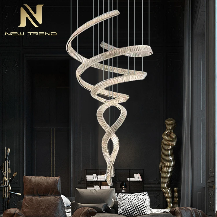 CPL-135 Nuovo Design per Decorazione Interna: Grande Candelabro a LED in Cristallo su Misura per Alberghi, Ville, Centri Commercionali e Scale