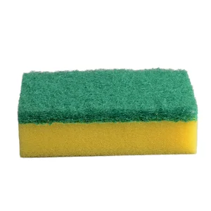 Wholesale PU Material Dishwashing Sponge Scouring Pads Yellow Green Kitchen Dish Washing Pads Sponge