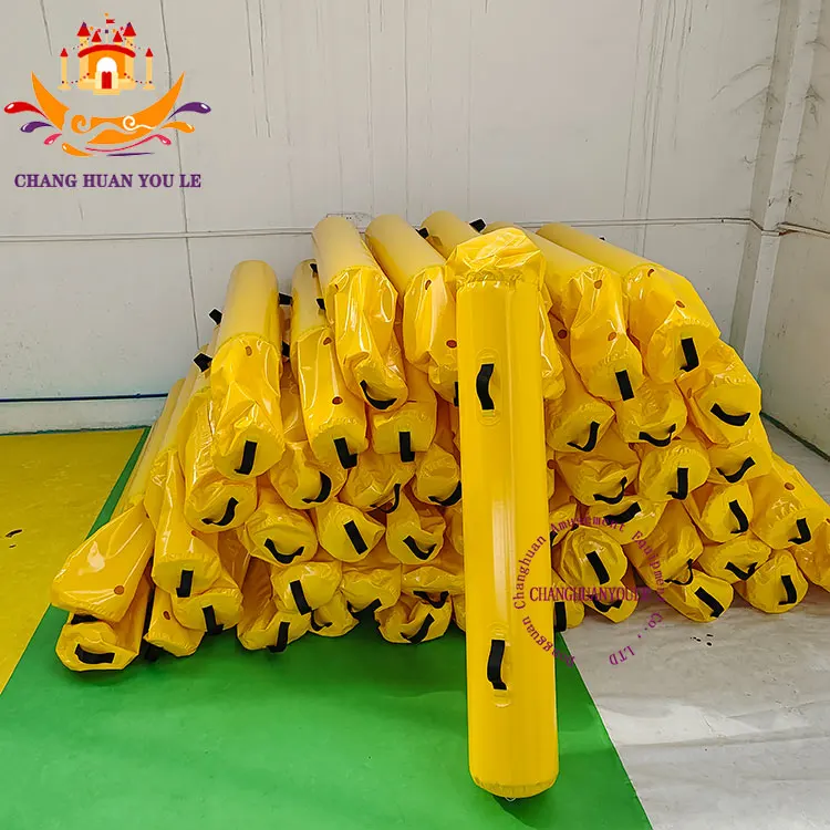 Yellow Red Color Custom Logo Swim Life Buoy Open Water Inflatable Long Cylindrical Swimming Floating Buoy