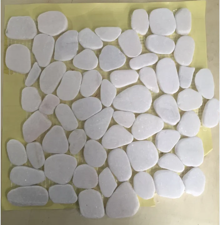 Nanjing Sliced White Natural River Rock Pebble Mosaic Stone Mesh Bathroom Floor Tiles Tile Product On Alibaba Nanjing Sliced White Natural River Rock