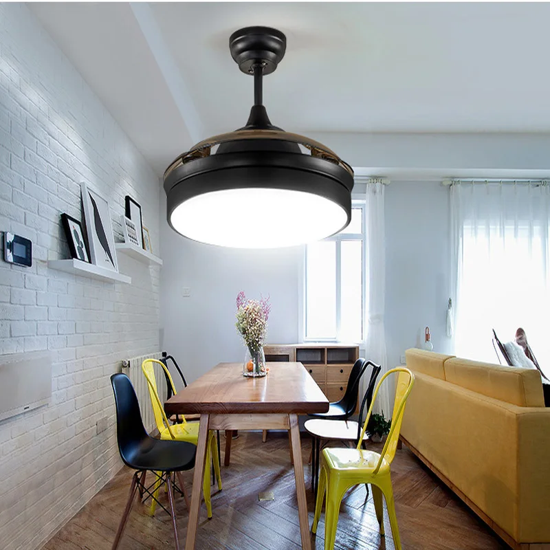 42 Inch Beautiful and elegant Hidden blade lamp lighting folding ceiling fan light