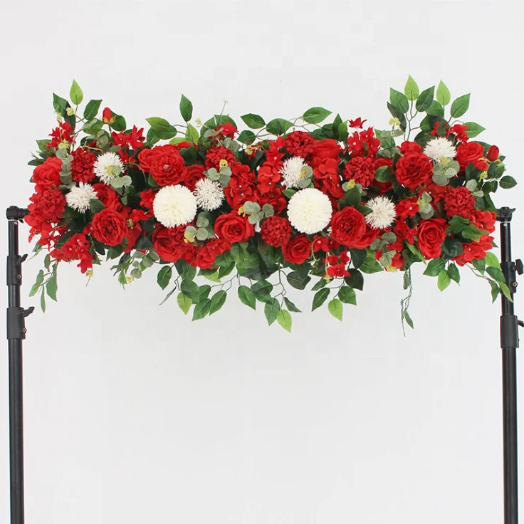 New Wedding Stage Background Wall Decoration Artificial Flowers Runner  Flower Row For Outdoor Forest Wedding Arrangement - Buy Artificial Flower  Row,Rose Artificial Flower Table Runner,Silk Rose Peony Flowers Row  Decoration For Arch