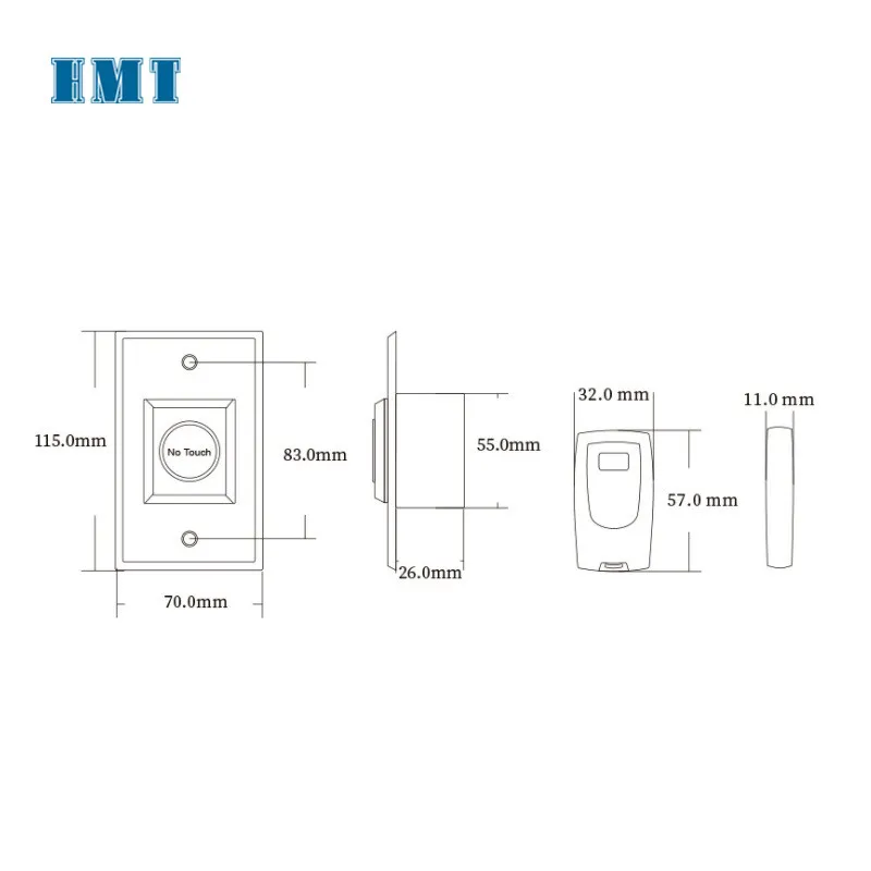 Cheap and High Quality HMT No Touch Exit Button with Remote Control 433mhz Touchless Sensor