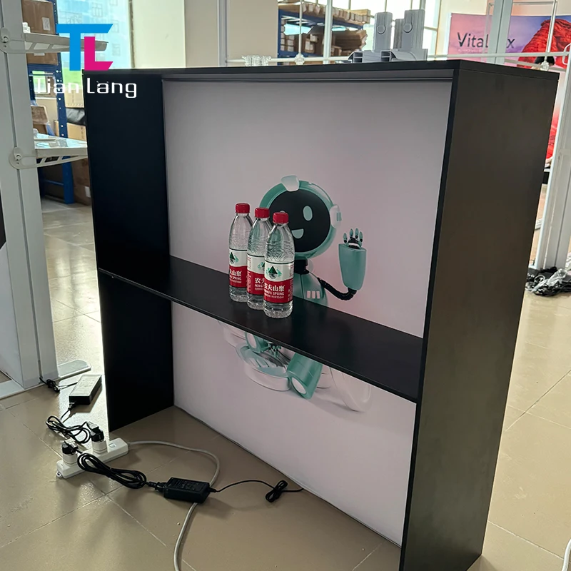 הרכבה מהירה לתצוגת תערוכות SEG תאורה ארון תצוגה שולחן קבלה מדף