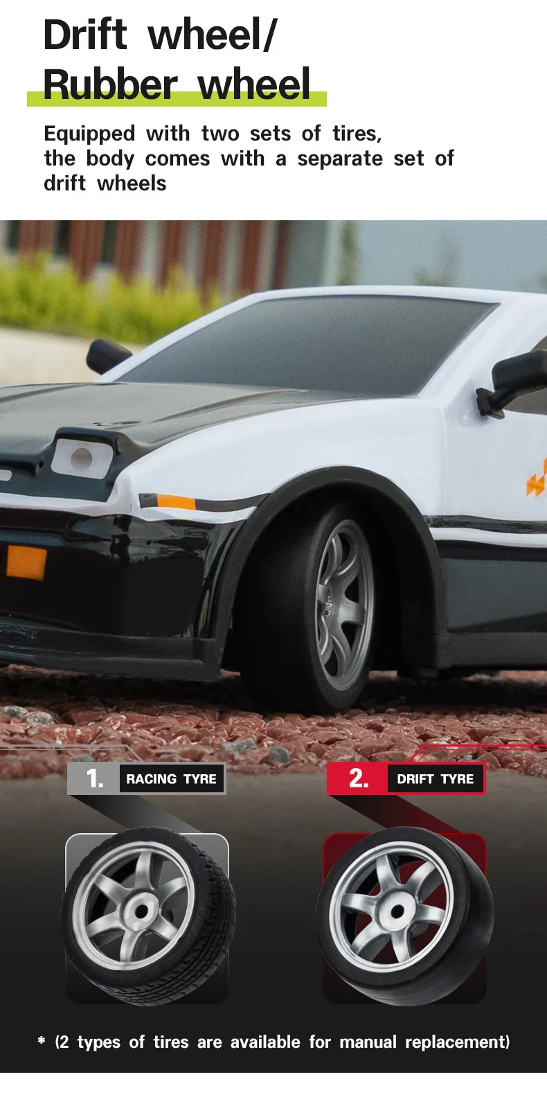 HOSHI Ae86 1:16 RC Car 2.4G High-speed Drift Car With Led Lights S921 S922 S923 S924 4WD Remote Control Vehicle for Kids Gifts