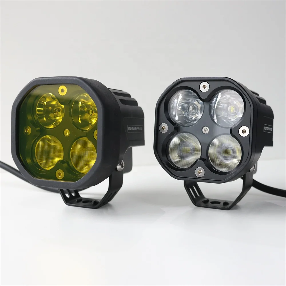 TIYPEOR 40W IP68Waterproof CNC Aluminum Brighter Auxiliary Fog Motorcycle Driving LED Spotlight Headlight for Off-Road ATV UTV