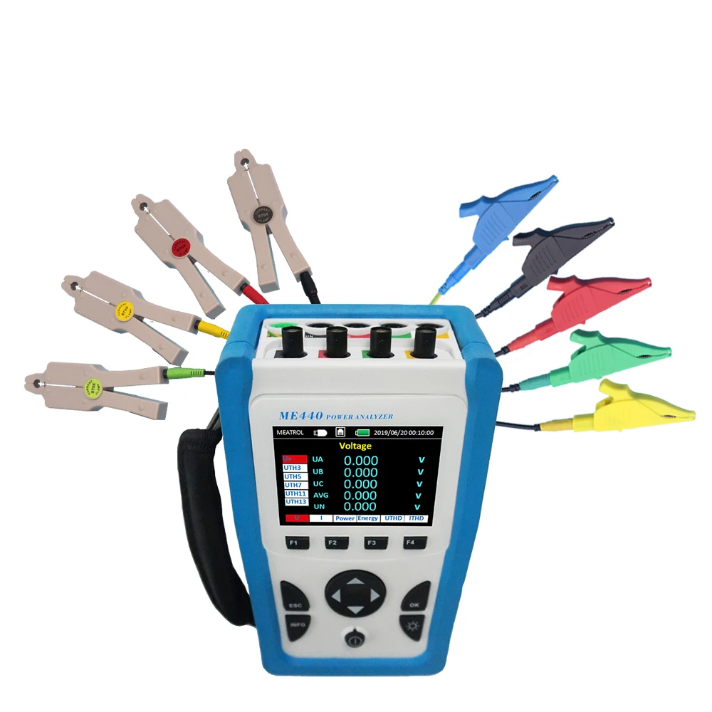 ME440 Handheld Data Logger Three Phase Power Meter Measurement Analysis Instruments Solar Power Analyzer