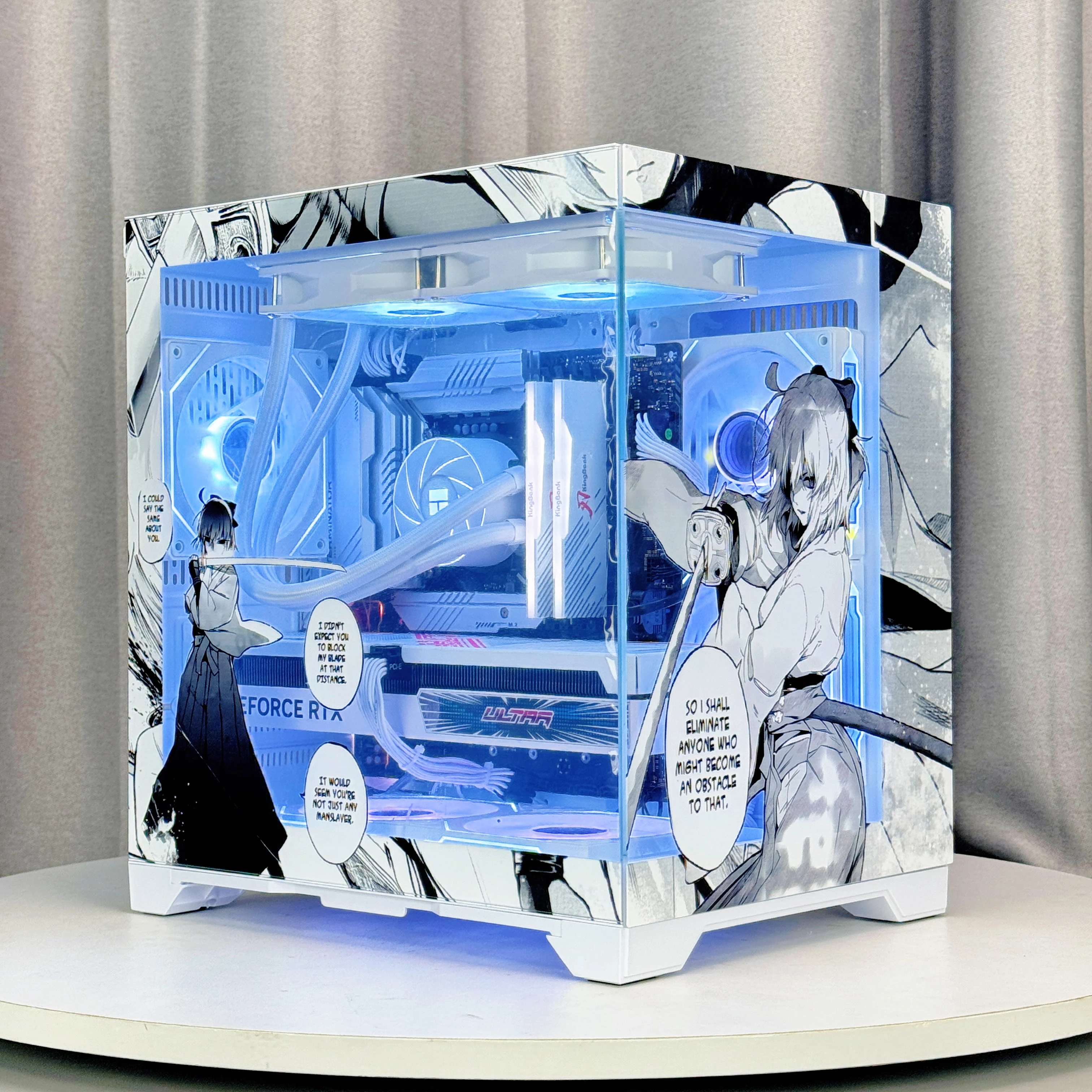 Computer Tower Side Panel For cases Mini-ITX Vertical Aluminum Alloy Gaming Desktop Case Full ...