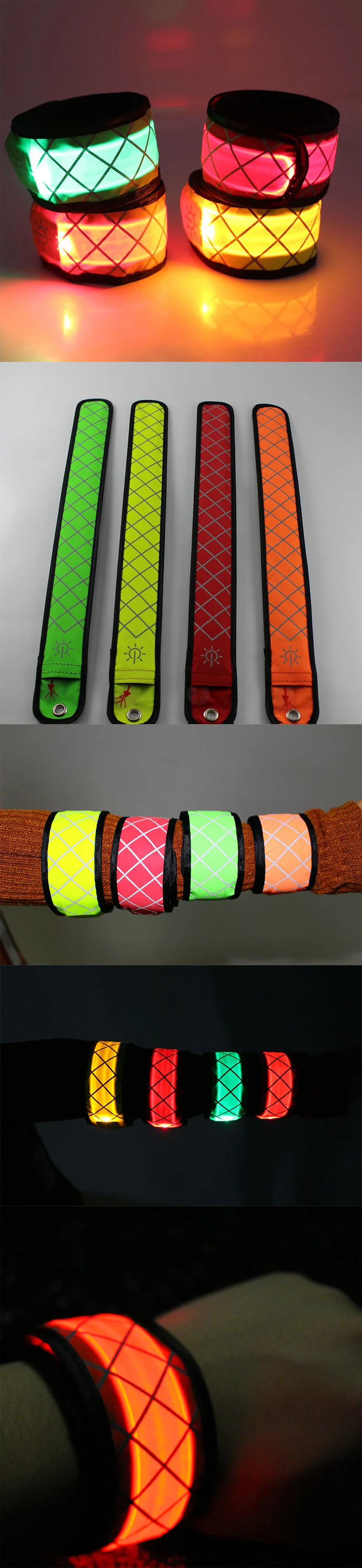 Outdoor running concert gift batteries replaceable PU super bright optical fiber guide bar flat LED luminous hand band wristband