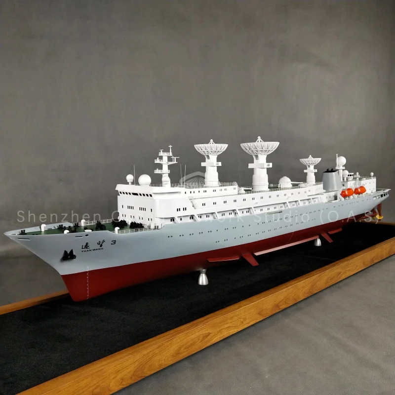 【LA】Custom Made 120cm Scientific Research Vessel Ship Model Handmade Plastic Crafts Shipping Line Gift Shipowner Shipyard O.A.S