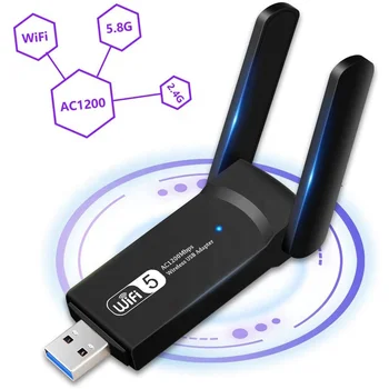 Toplinkst Top selling USB 3.0 Wireless Network Adapter Dual Band 1200Mbps WiFi Dongle for PC 5ghz usb wifi adapter