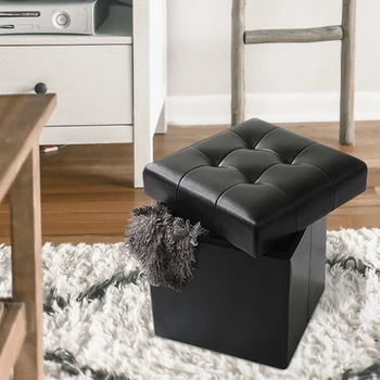 Multi-function Custom Footrest Foot Rest PU Foldable Ottoman With Storage