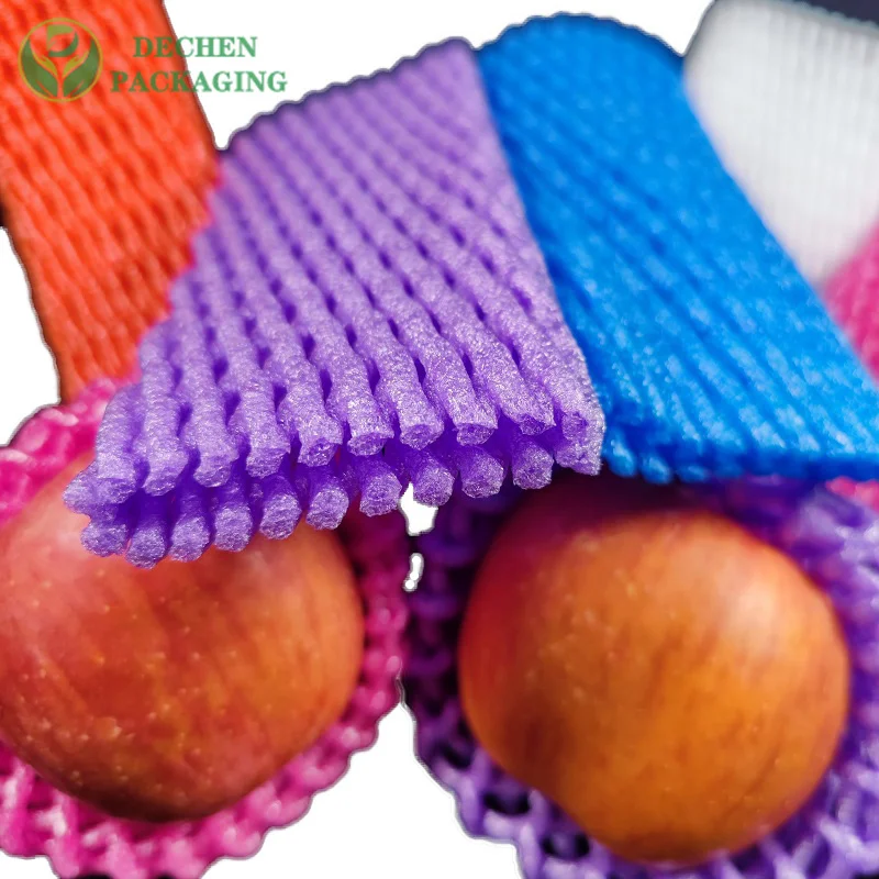 La maille met en sac l'emballage de légume de fruit de filet de chaussette d'emballage de mousse de couleur blanche