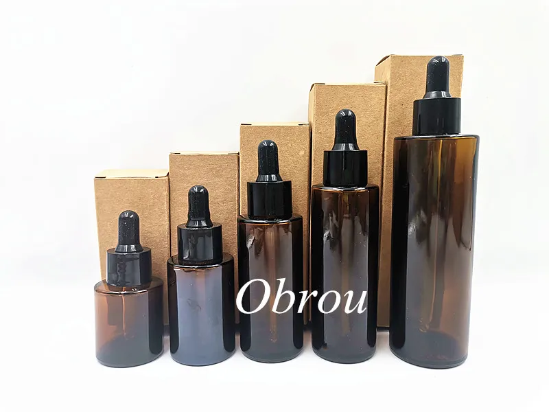 Luxury Custom Empty 5ml 10ml 30ml 50ml 60ml 100ml Perfume Beard Oil Glass Dropper Serum Bottle Attar Bottles with Packaging Box