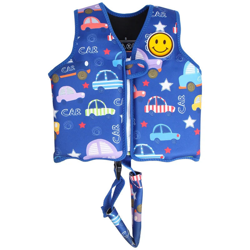 Custom Cartoon Pattern Neoprene Life Jacket for Kids Zipper Design Toddler Baby Vest for Drifting Logo Customization