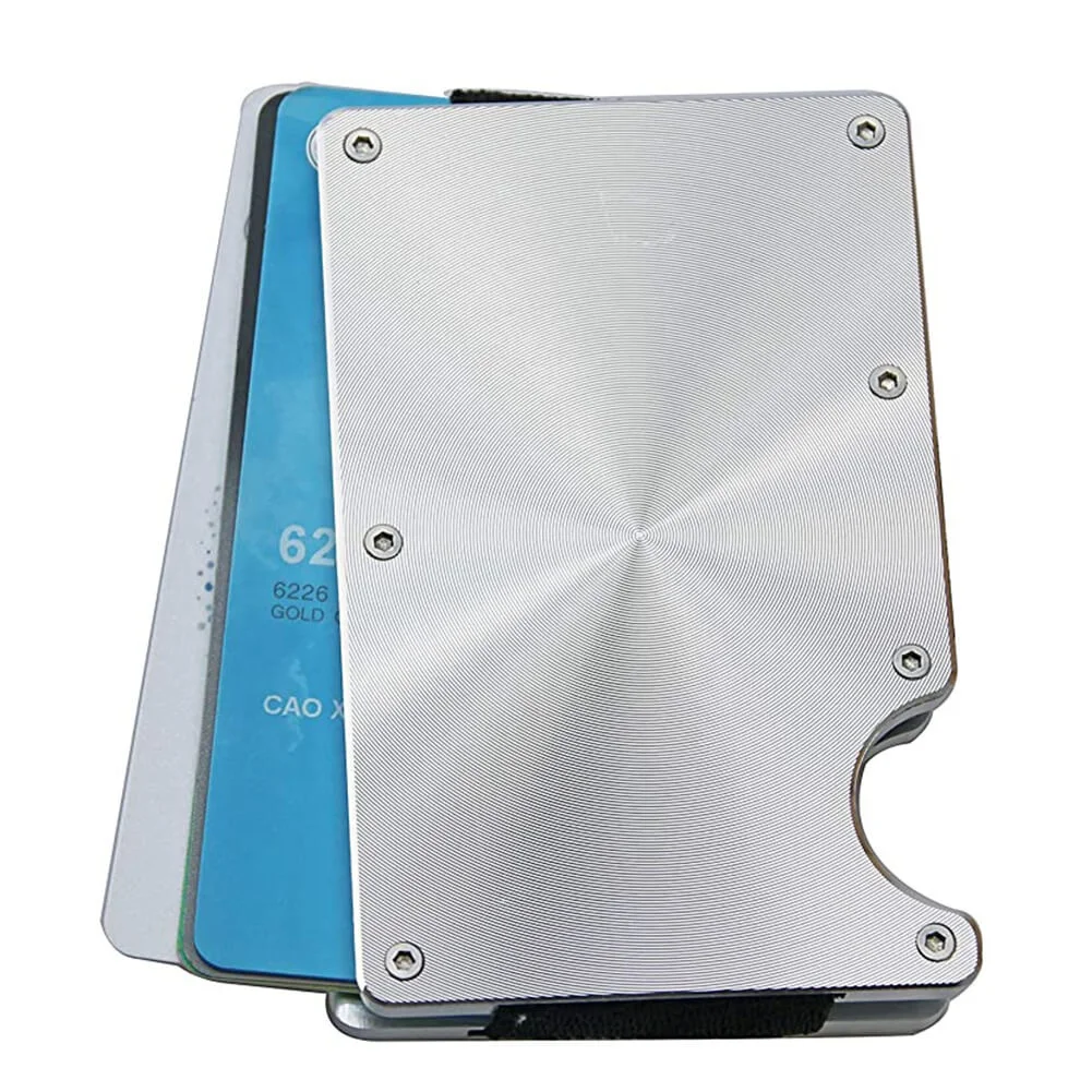 New Style  RFID Blocking Aluminum Alloy Silver Credit Cards Wallet Small Business Card Holder Case Wallet Card Holder