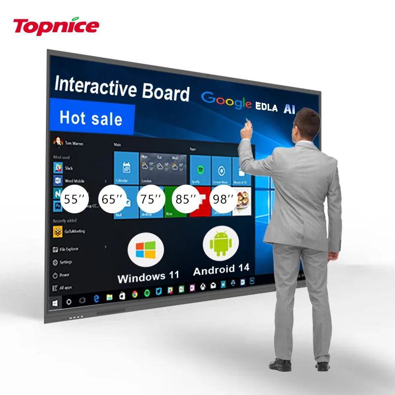 Smart LED Touch TV with Android WiFi 4K   50 55 65 75 Inch Smart Touch  TV-Customizable Size OEM/ODM  Karaoke  TV Motherboard
