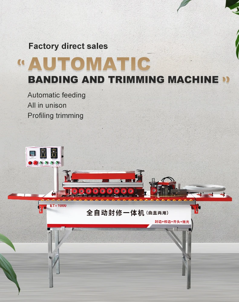 Straight And Inclined Edge Banding Machine Small Size Wood Edge Banding ...