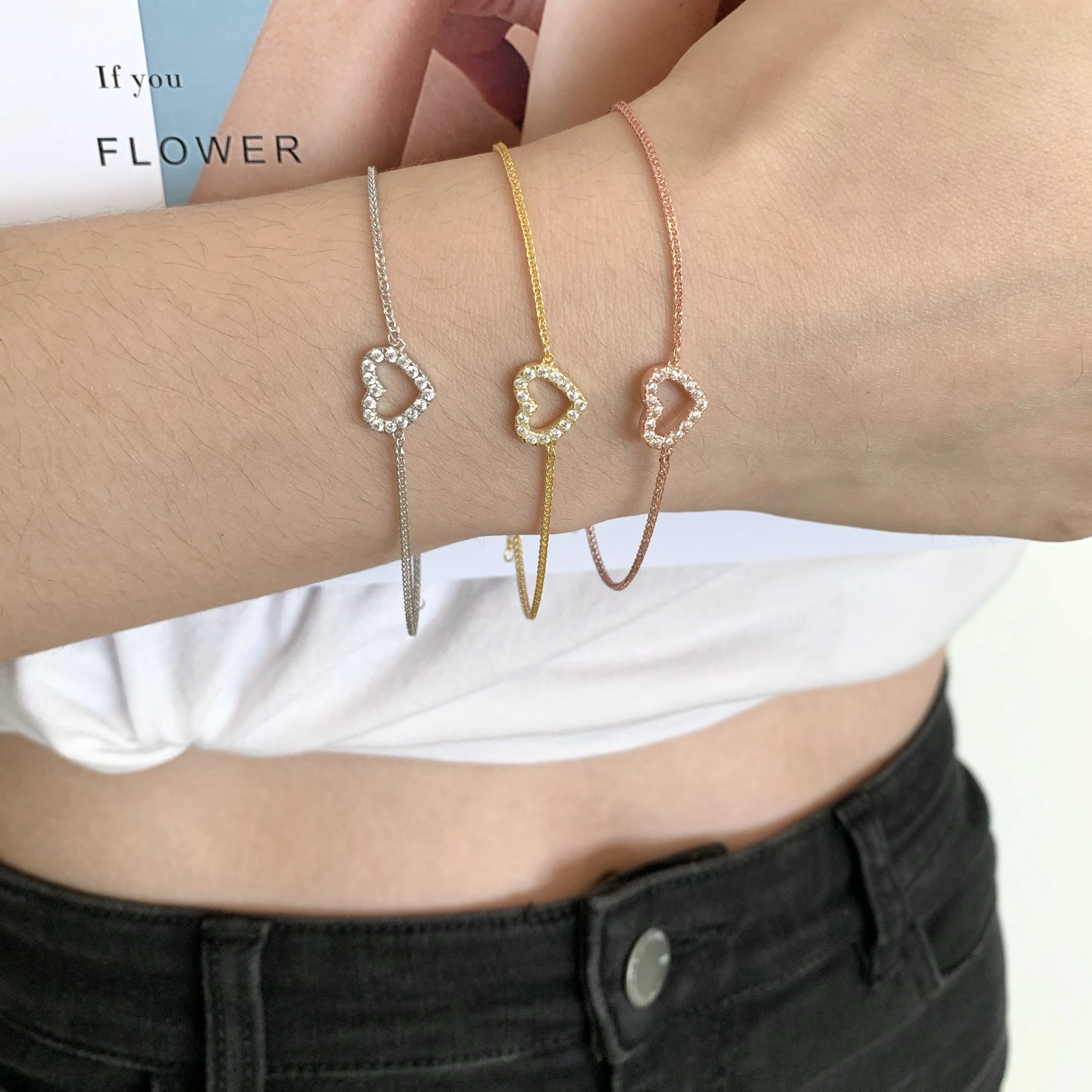 gold and silver friendship bracelets – Bunnies charm Bracelets