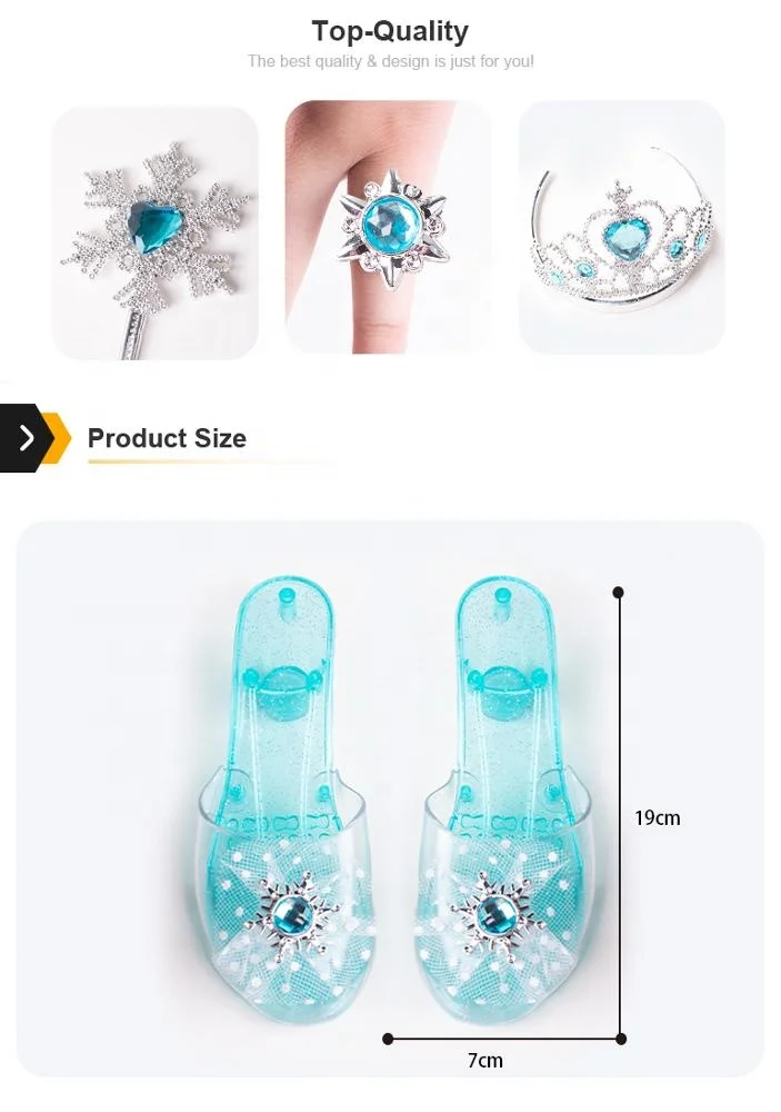 For Girls Princess Role Play Toy Beauty Set Toy High Heel Shoes with Princess Jewelry