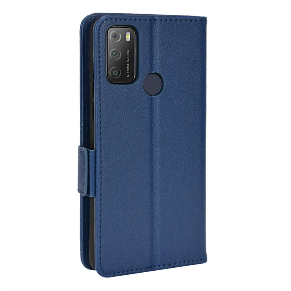 Laudtec Sjk968 Leather Phone Case Wallet Card Shell Simple Business Cover Pure Colour Anti Shockpouch For Alcatel 1S 2021 3L supplier