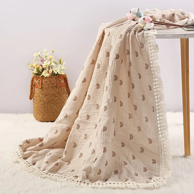 Muslin Crepe Cotton Receiving Baby Blanket 90x90cm main image 0