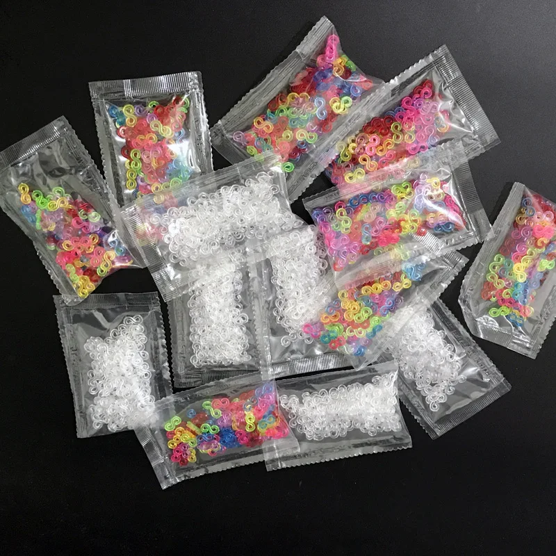 500pcs Acrylic S Clips Rubber Band Clasps Plastic Connector for