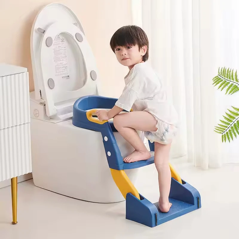 Hot Sale Baby Products Plastic Baby Auxiliary Toilet Ladder Baby Potty Training Toilet Seat Potty With Step Stool