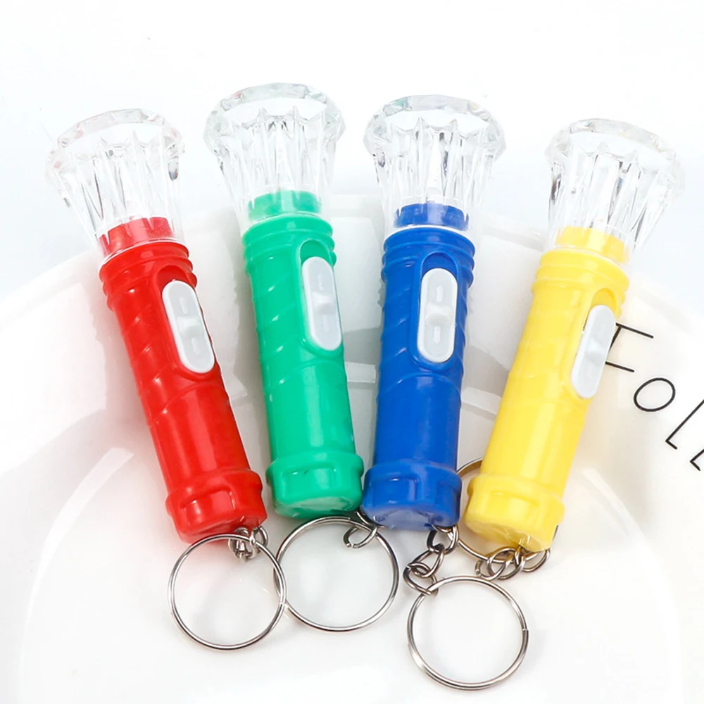 Small Transparent Mini Flashlight Portable LED Keychain Flashlight Small Size with Different Color Outdoor Using Lamp