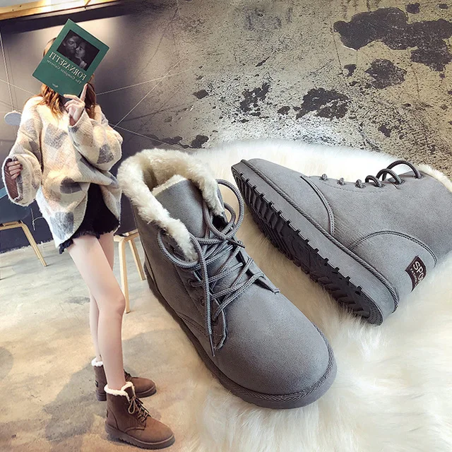 
 Лидер продаж, новая модная зимняя дешевая теплая толстая нескользящая короткая зимняя обувь для студентов  