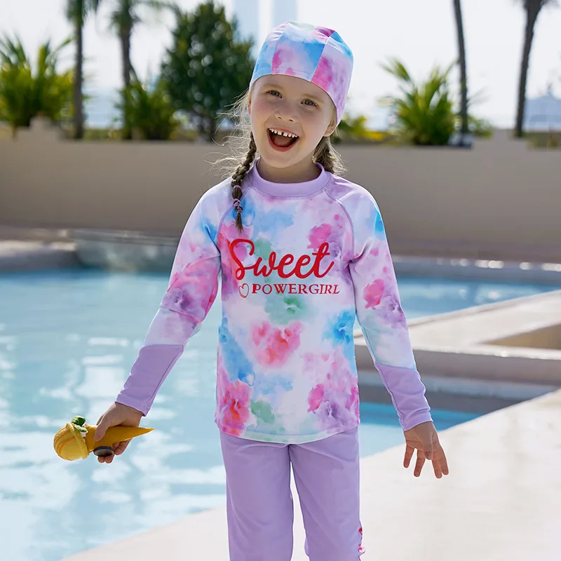 Custom 2025 Children Modest Split Swimsuit Manufacturer Beach Bathing Kids Diving Wear UPF 50+ Swimwear 3 Pcs Girls Surfing Suit