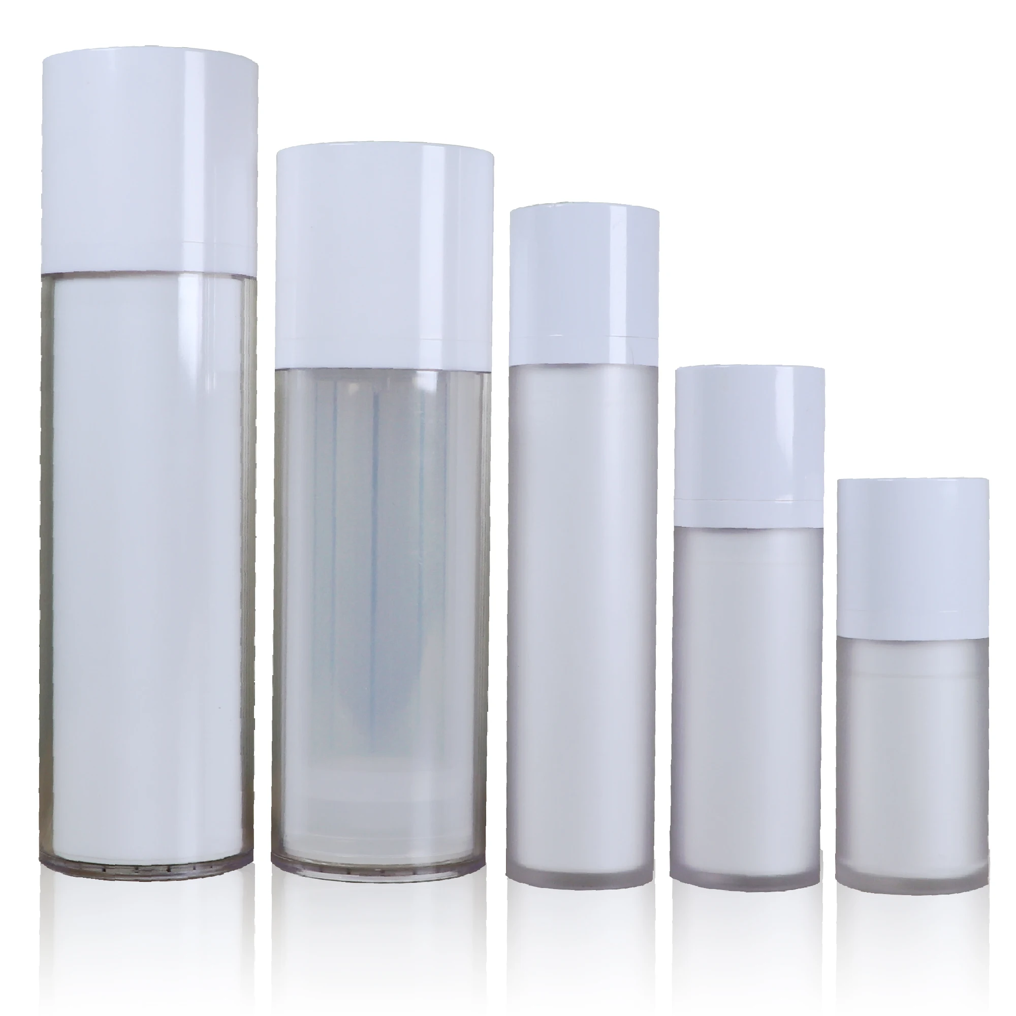 In Stock 15ml 30ml 50ml Twist up Serum Bottle Custom Round Square Shape Empty Plastic Airless Pump Bottle for Cosmetic