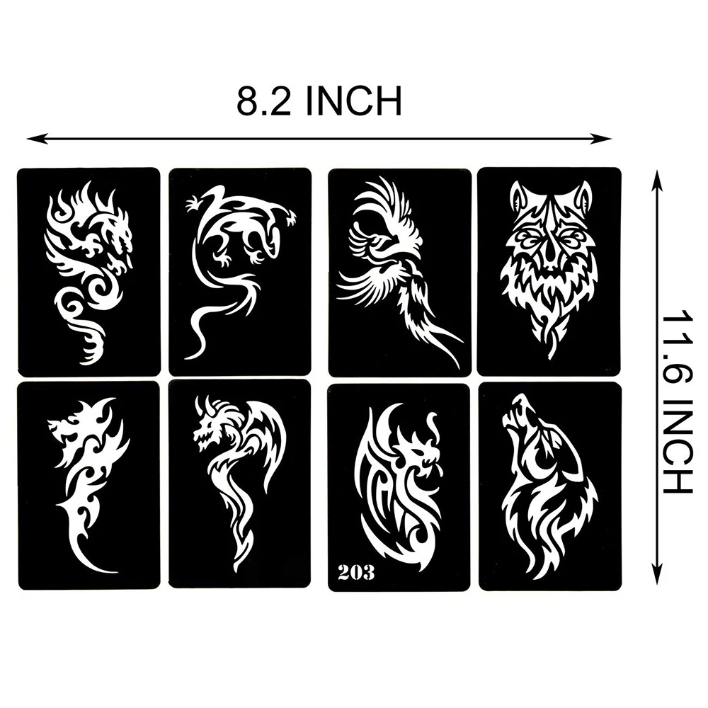 Big Temporary Water Transfer Printing Custom Design Henna Tattoos Stencil Stickers