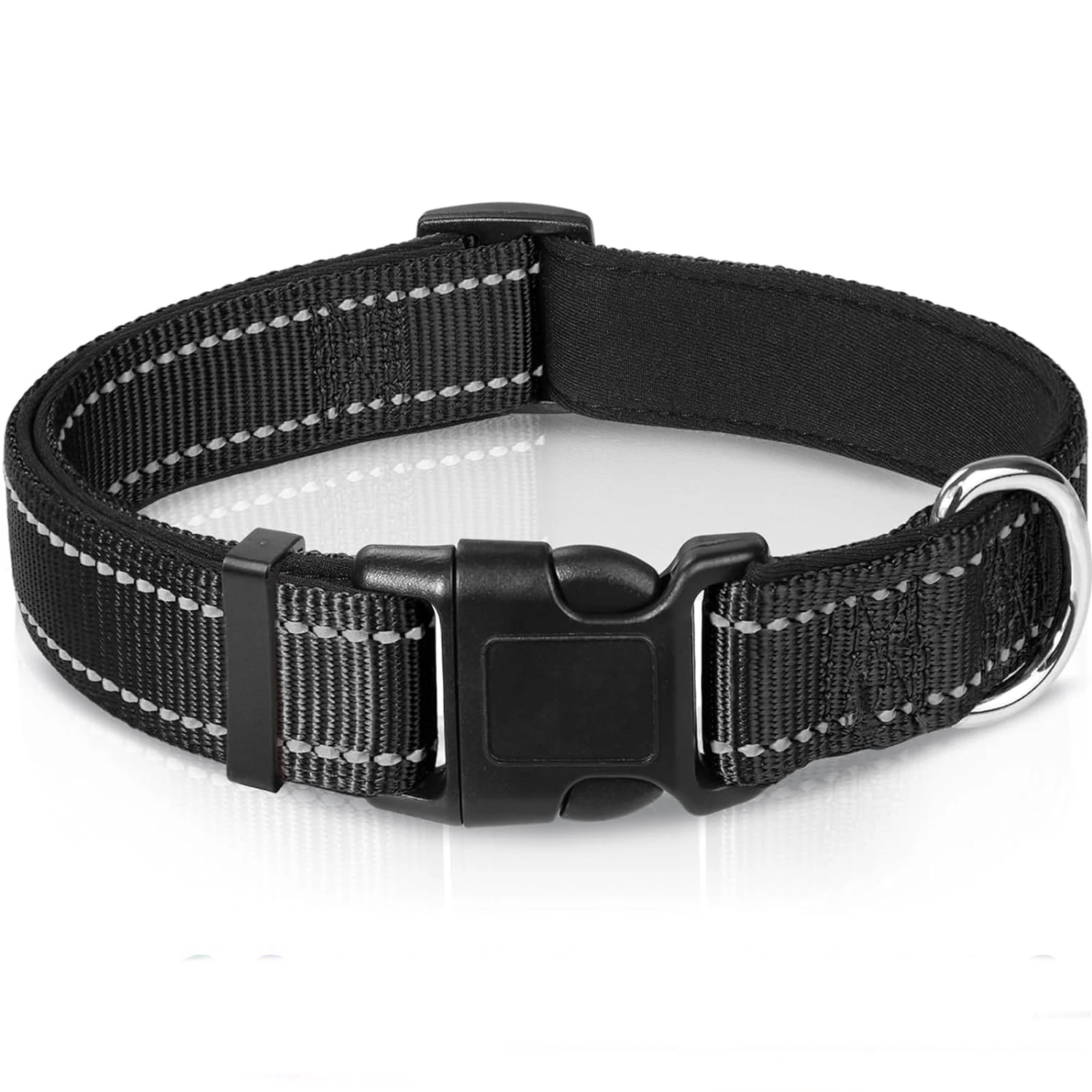 Reflective Dog Collar Padded With Soft Neoprene Breathable Adjustable ...