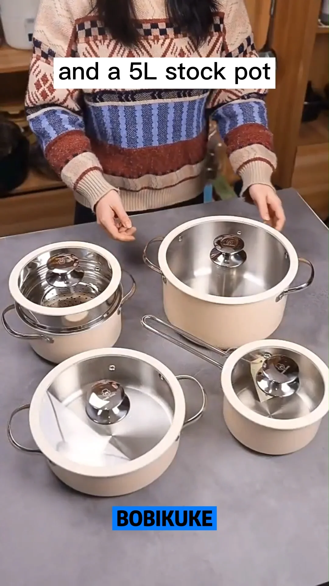 Customizable Korean Style 304 Stainless Steel Cookware Set Kitchen