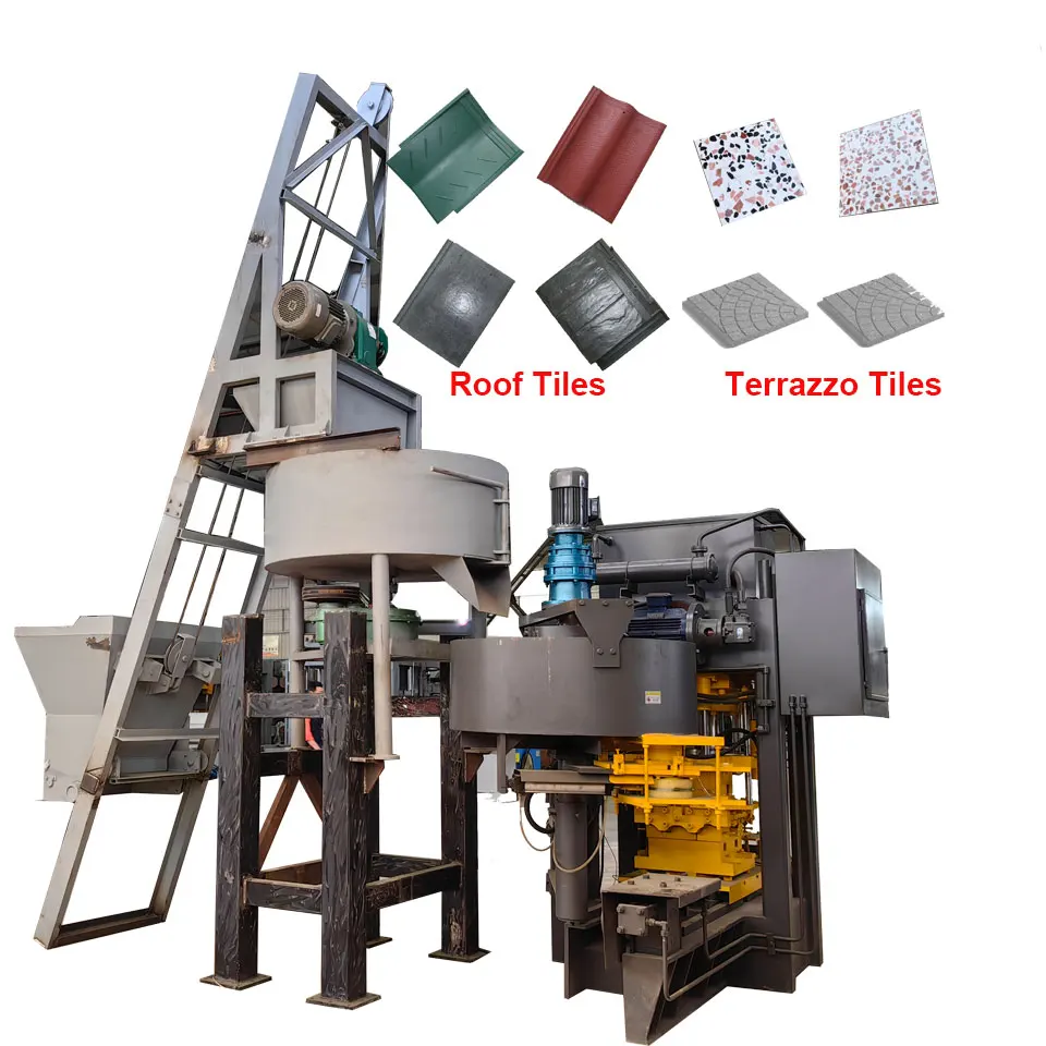Roof Tiles Making Complete Set of Machine Terrazzo Tile Press Machinery Terrazzo Floor Tile Press Machine