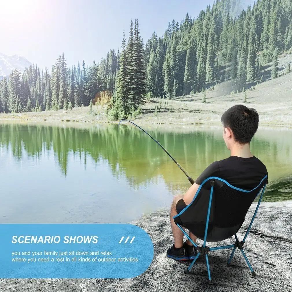 Oxford Quick Open Fishing Camping Folding Moon Chair, Mini Folding Camping Chair For Fishing