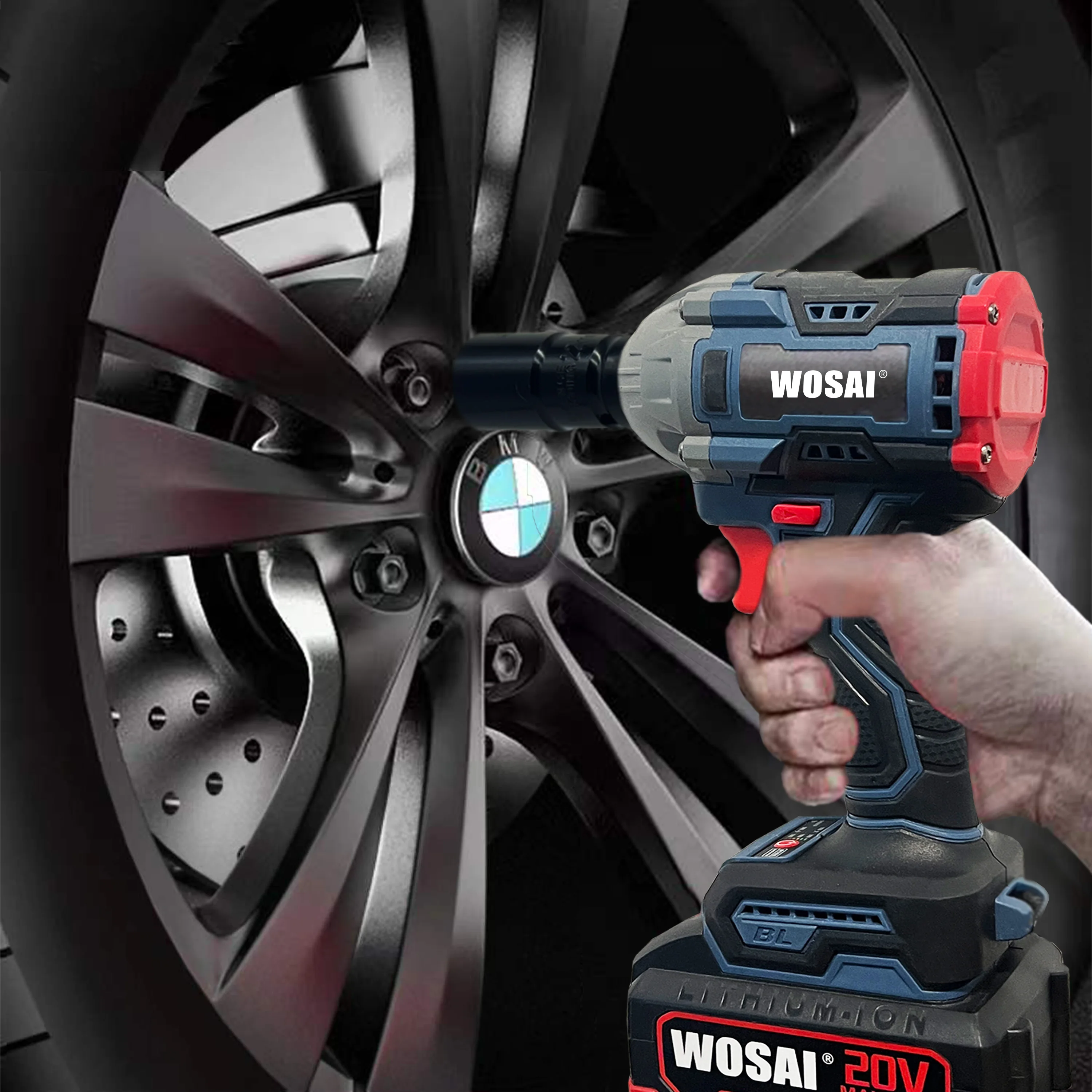 WOSAI Силовой Ключ беспроводной ударный высококрутящий электрический бесщеточный ключ 120 Н. М и 16 В 1700 ОБ/мин