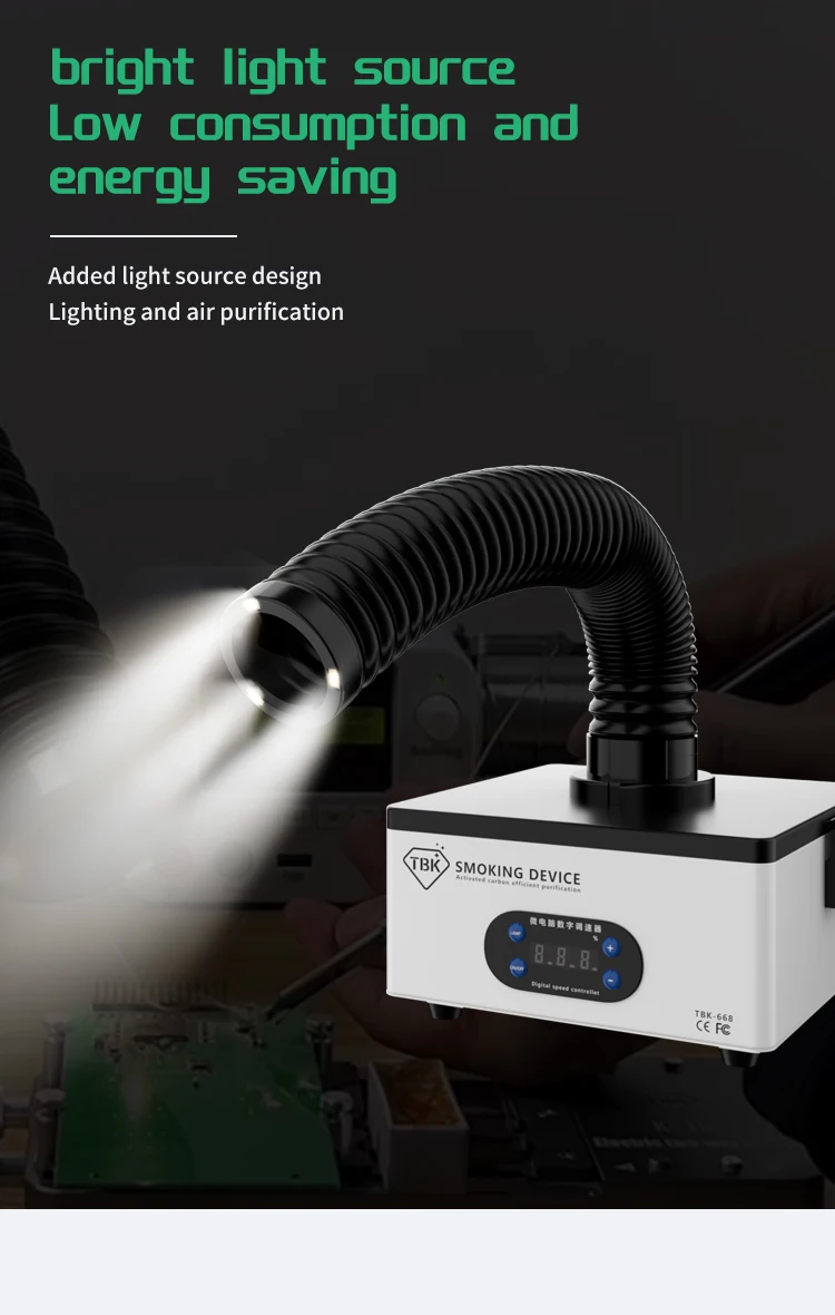 TBK 668 Mini Smoke Purifying Filter for Laser Machine Portable Fume Extractor for Mobile Phone Repair  Soldering Welding