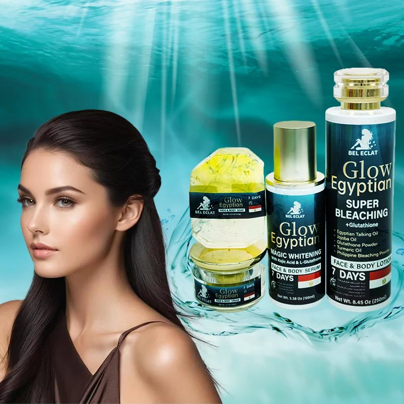 Private Label OEM Egyptian Skin Care Set Reduces Dark Spots Super Whitening  Face Cream Serum Glutathione for Dark Skin