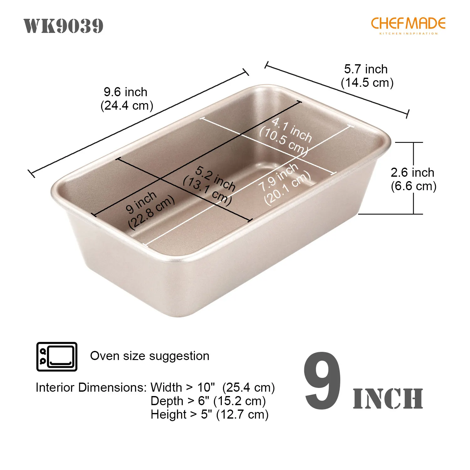 8.7 Rectangle Cake Pan - CHEFMADE official store