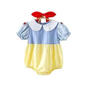 summer onesie for baby children girls cartoon princess clothes female infants cotton sweat breathable soft baby party clothing