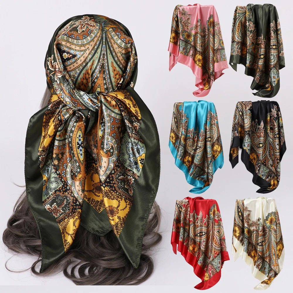 Èaphi エフィ INDIA PATTERN SATIN SCARF INDIA PATTERN SATIN SCARF