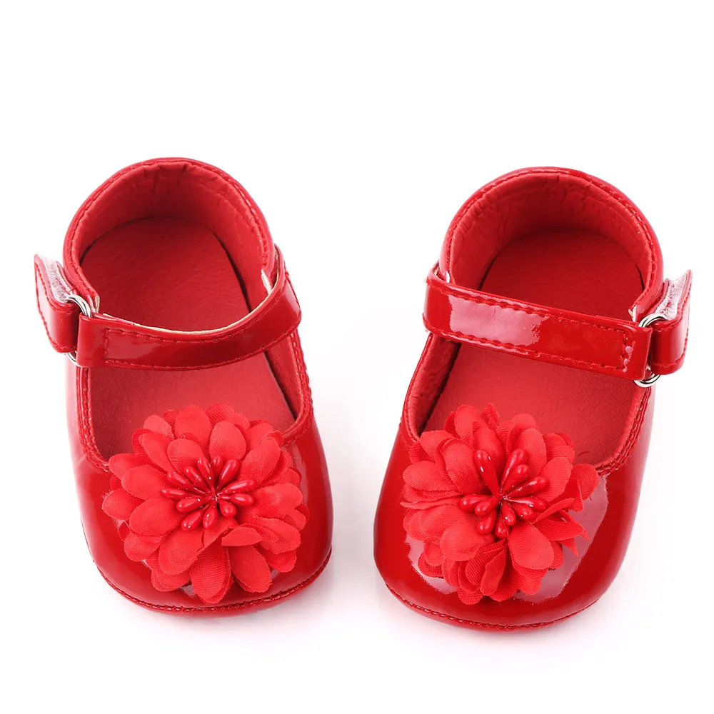 New arrival big flower soft rubber sole mocassins baby shoes for baby girl