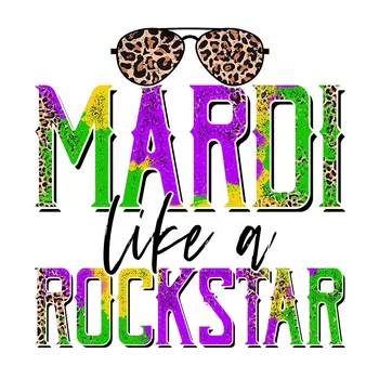 Wholesale Mardi Like a Rockstar t Shirts in Stock Heat Transfer Designs for t Shirts