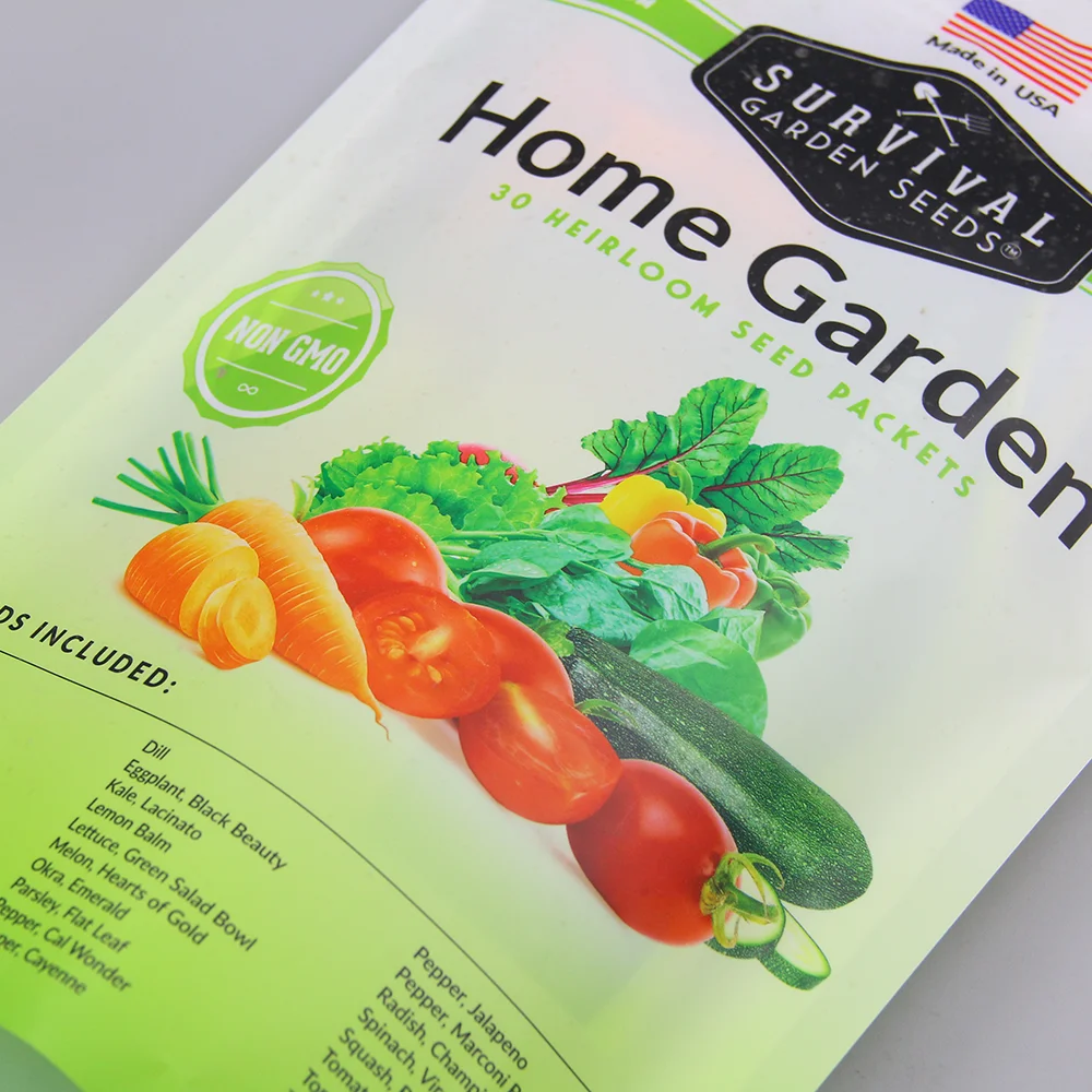 High Quality 3 Side Seal Vegetable and Fruit Agricultural Seed Packaging Bag